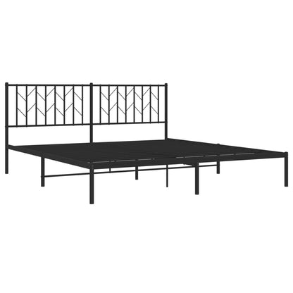 Bettgestell mit Kopfteil Metall Schwarz 183x213 cm - Pazzar.ch