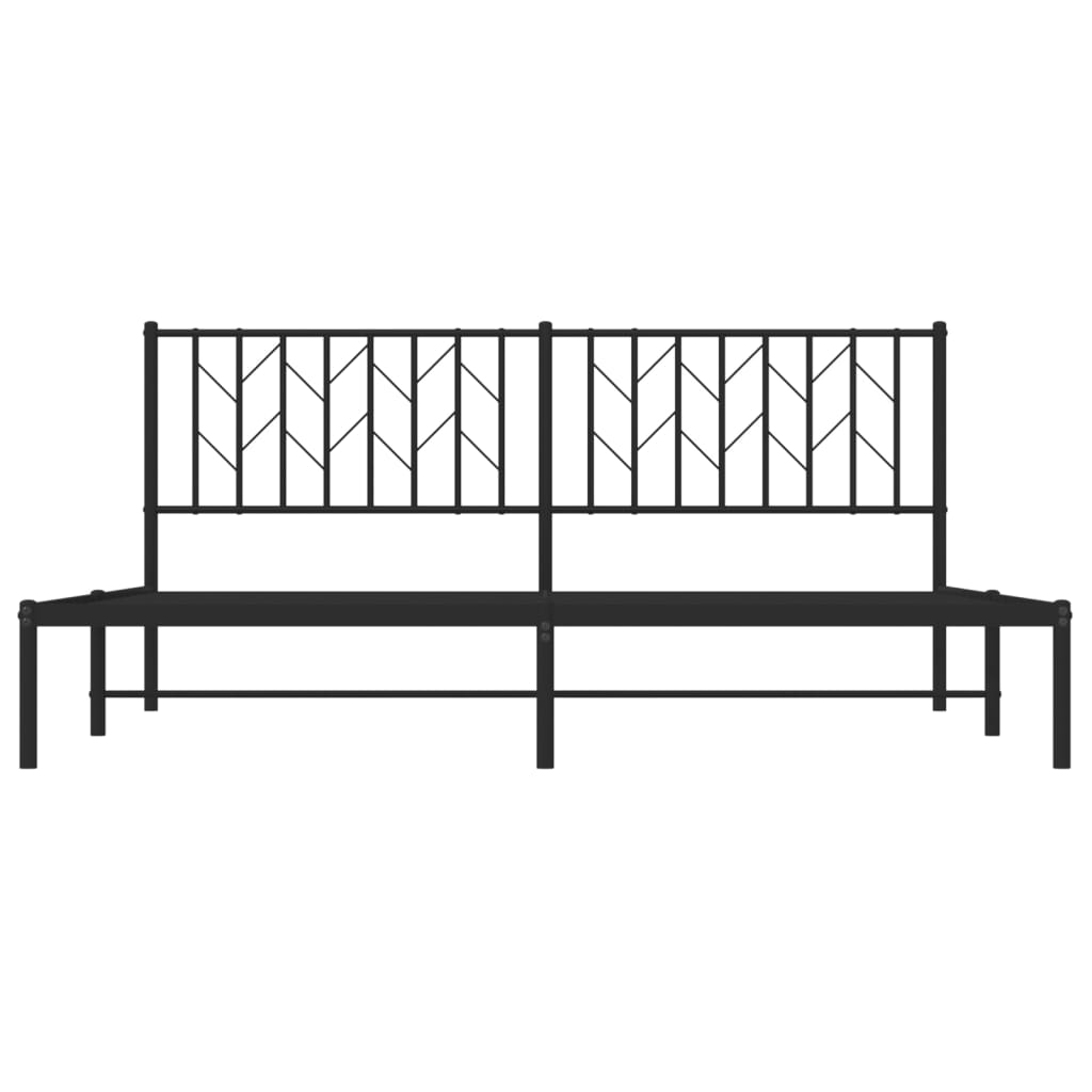 Bettgestell mit Kopfteil Metall Schwarz 183x213 cm - Pazzar.ch