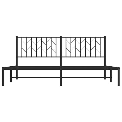 Bettgestell mit Kopfteil Metall Schwarz 183x213 cm - Pazzar.ch