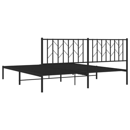 Bettgestell mit Kopfteil Metall Schwarz 183x213 cm - Pazzar.ch