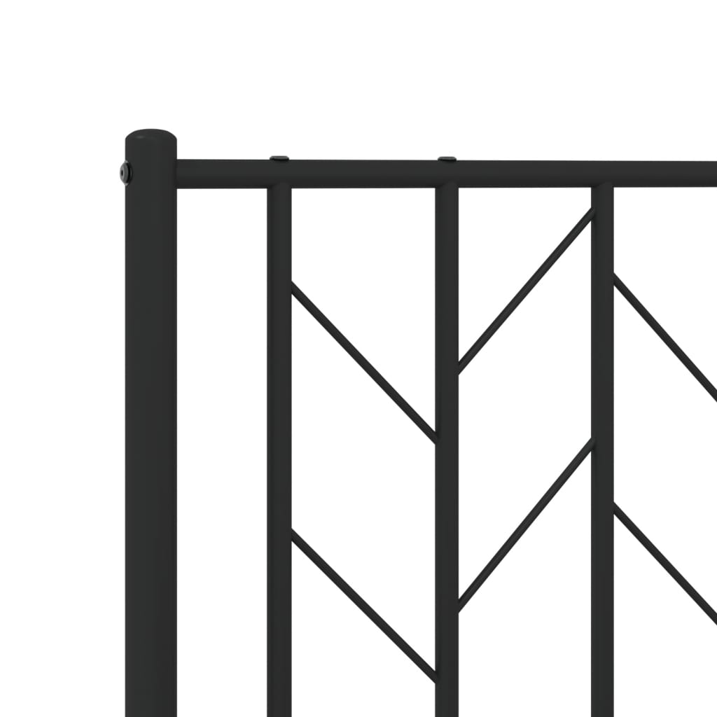 Bettgestell mit Kopf- und Fußteil Metall Schwarz 75x190 cm - Pazzar.ch