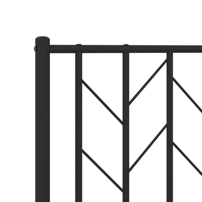 Bettgestell mit Kopf- und Fußteil Metall Schwarz 75x190 cm - Pazzar.ch