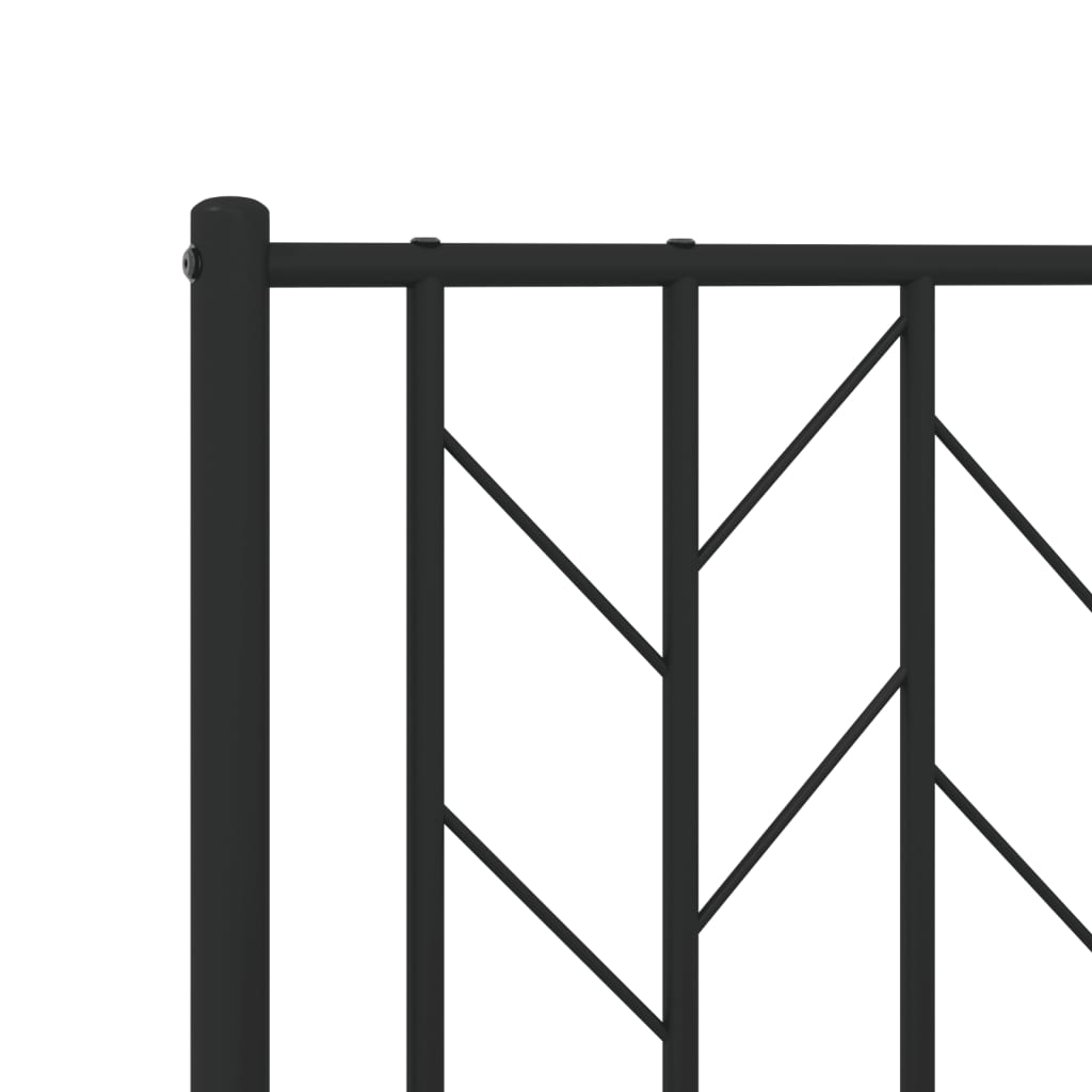 Bettgestell mit Kopf- und Fußteil Metall Schwarz 90x190 cm - Pazzar.ch