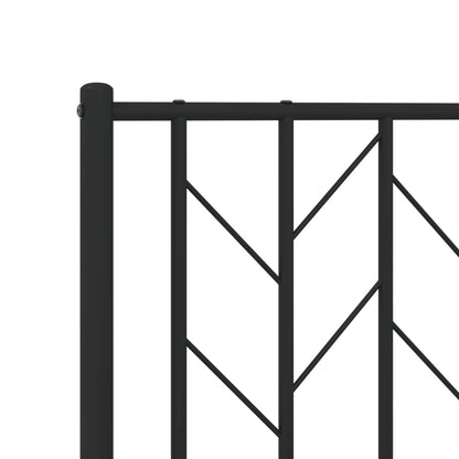 Bettgestell mit Kopf- und Fußteil Metall Schwarz 90x190 cm - Pazzar.ch