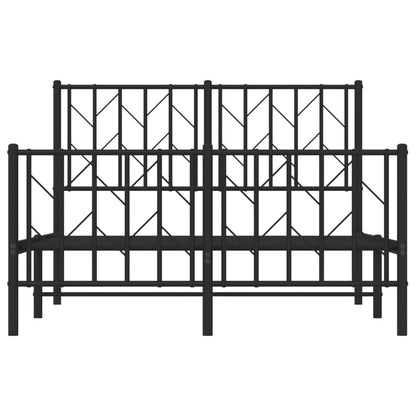 Bettgestell mit Kopf- und Fußteil Metall Schwarz 120x190 cm - Pazzar.ch