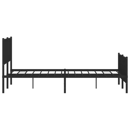 Bettgestell mit Kopf- und Fußteil Metall Schwarz 183x213 cm - Pazzar.ch