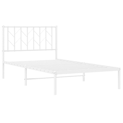 Bettgestell mit Kopfteil Metall Weiß 100x190 cm - Pazzar.ch