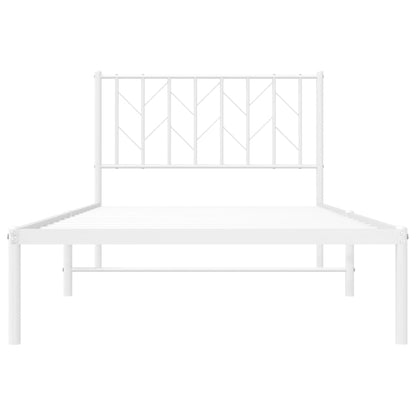 Bettgestell mit Kopfteil Metall Weiß 100x190 cm - Pazzar.ch