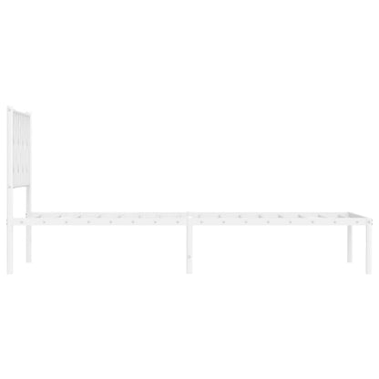 Bettgestell mit Kopfteil Metall Weiß 100x190 cm - Pazzar.ch