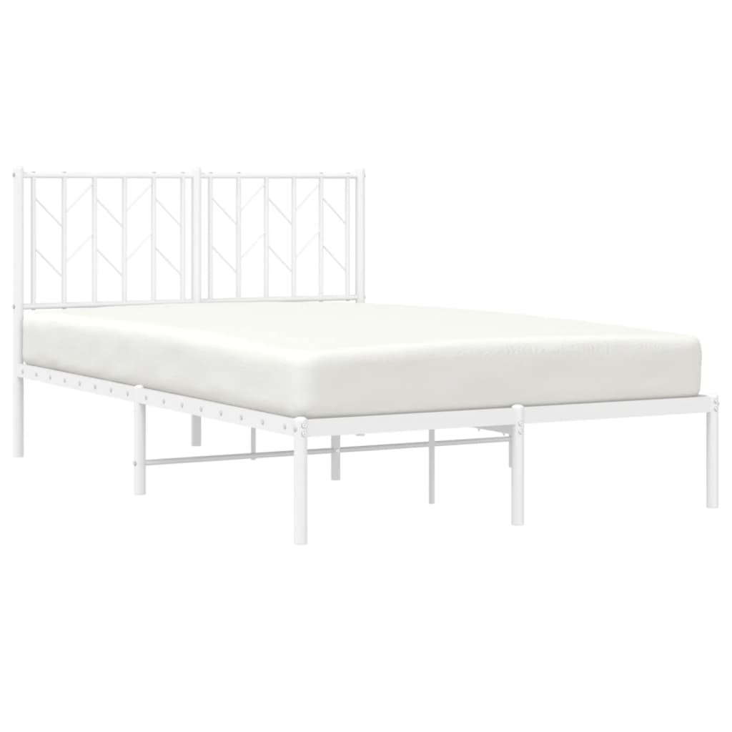 Bettgestell mit Kopfteil Metall Weiß 120x200 cm - Pazzar.ch