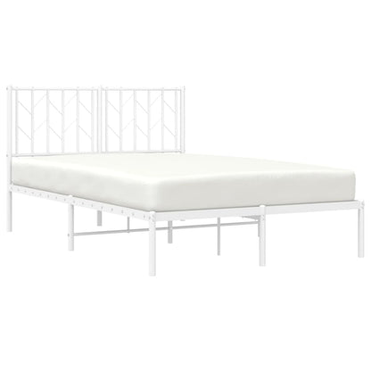 Bettgestell mit Kopfteil Metall Weiß 120x200 cm - Pazzar.ch