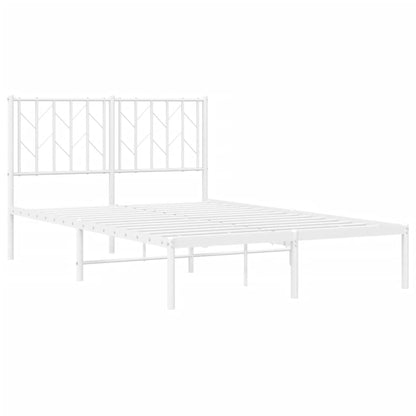 Bettgestell mit Kopfteil Metall Weiß 120x200 cm - Pazzar.ch
