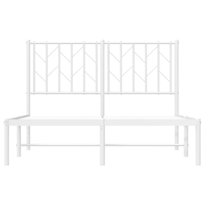 Bettgestell mit Kopfteil Metall Weiß 120x200 cm - Pazzar.ch