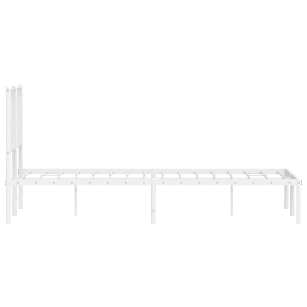 Bettgestell mit Kopfteil Metall Weiß 120x200 cm - Pazzar.ch