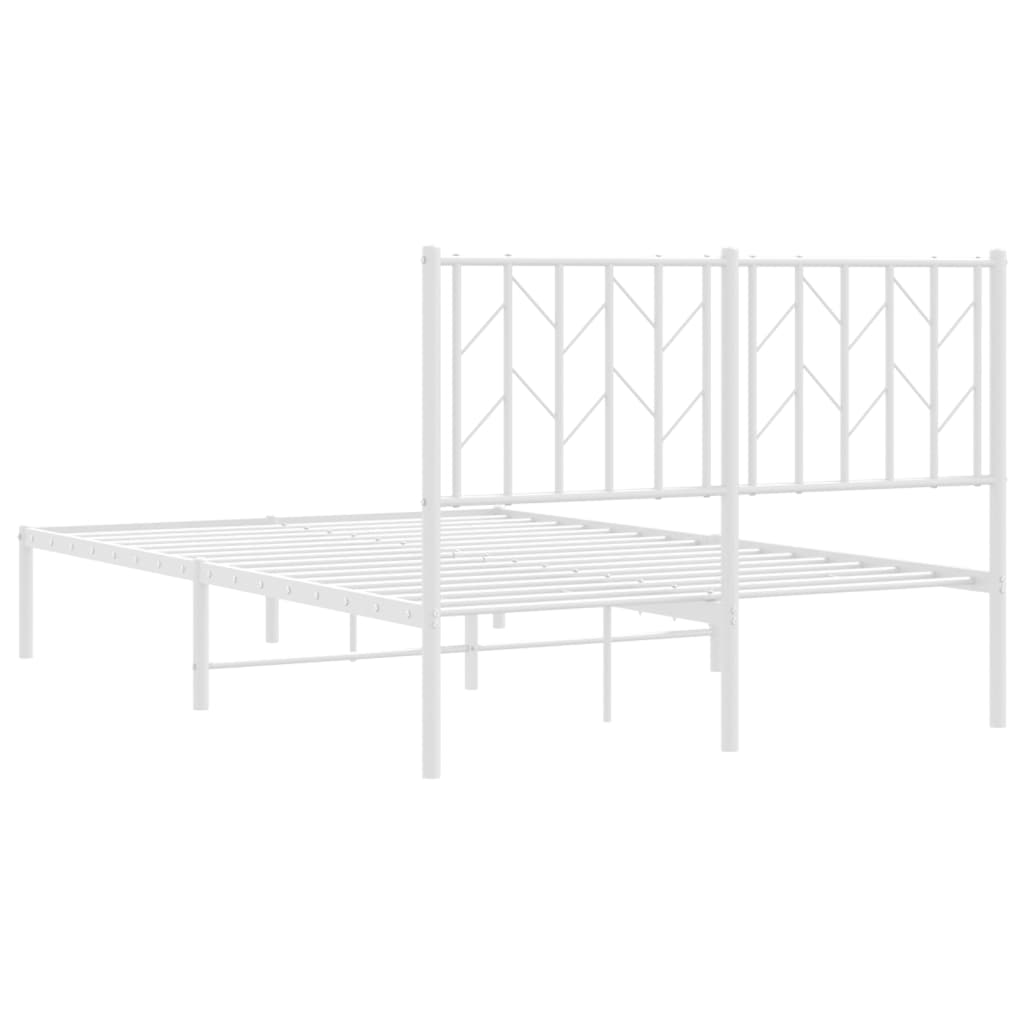 Bettgestell mit Kopfteil Metall Weiß 120x200 cm - Pazzar.ch