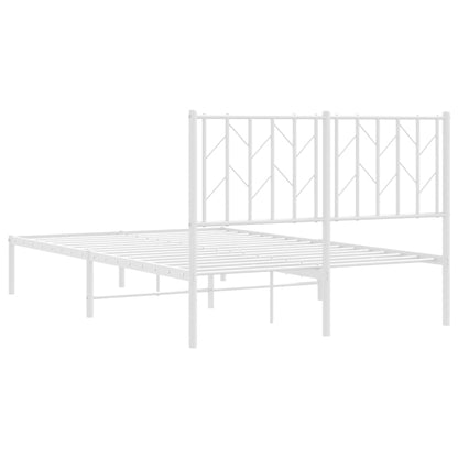 Bettgestell mit Kopfteil Metall Weiß 120x200 cm - Pazzar.ch