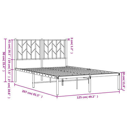 Bettgestell mit Kopfteil Metall Weiß 120x200 cm - Pazzar.ch