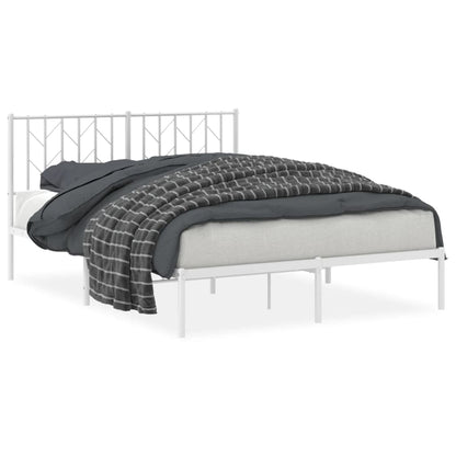 Bettgestell mit Kopfteil Metall Weiß 135x190 cm - Pazzar.ch
