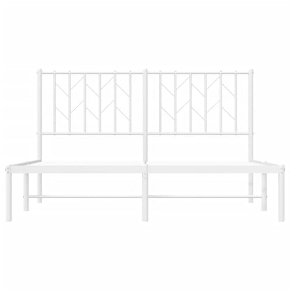 Bettgestell mit Kopfteil Metall Weiß 135x190 cm - Pazzar.ch