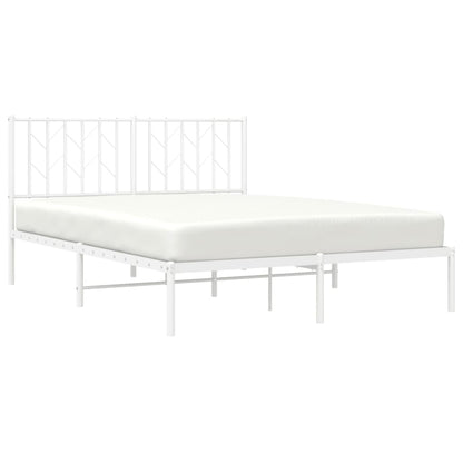 Bettgestell mit Kopfteil Metall Weiß 140x190 cm - Pazzar.ch