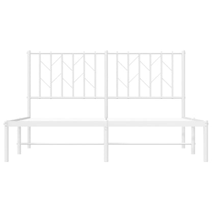 Bettgestell mit Kopfteil Metall Weiß 140x190 cm - Pazzar.ch