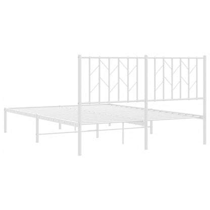 Bettgestell mit Kopfteil Metall Weiß 140x190 cm - Pazzar.ch