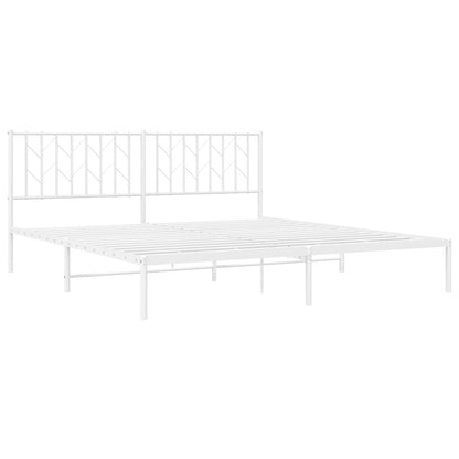 Bettgestell mit Kopfteil Metall Weiß 183x213 cm - Pazzar.ch
