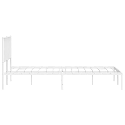 Bettgestell mit Kopfteil Metall Weiß 183x213 cm - Pazzar.ch