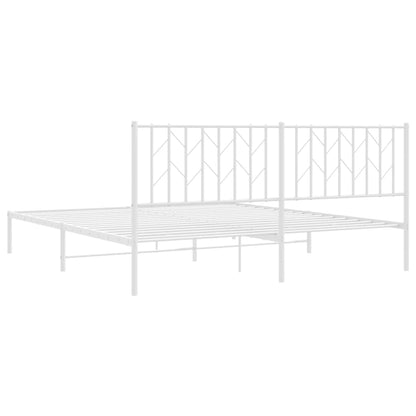 Bettgestell mit Kopfteil Metall Weiß 183x213 cm - Pazzar.ch