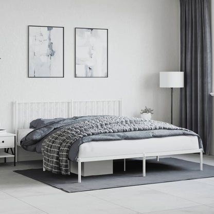 Bettgestell mit Kopfteil Metall Weiß 183x213 cm - Pazzar.ch