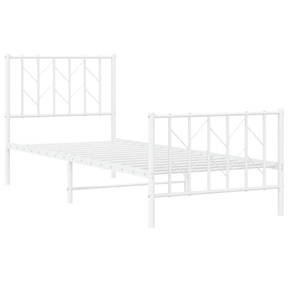 Bettgestell mit Kopf- und Fußteil Metall Weiß 80x200 cm - Pazzar.ch