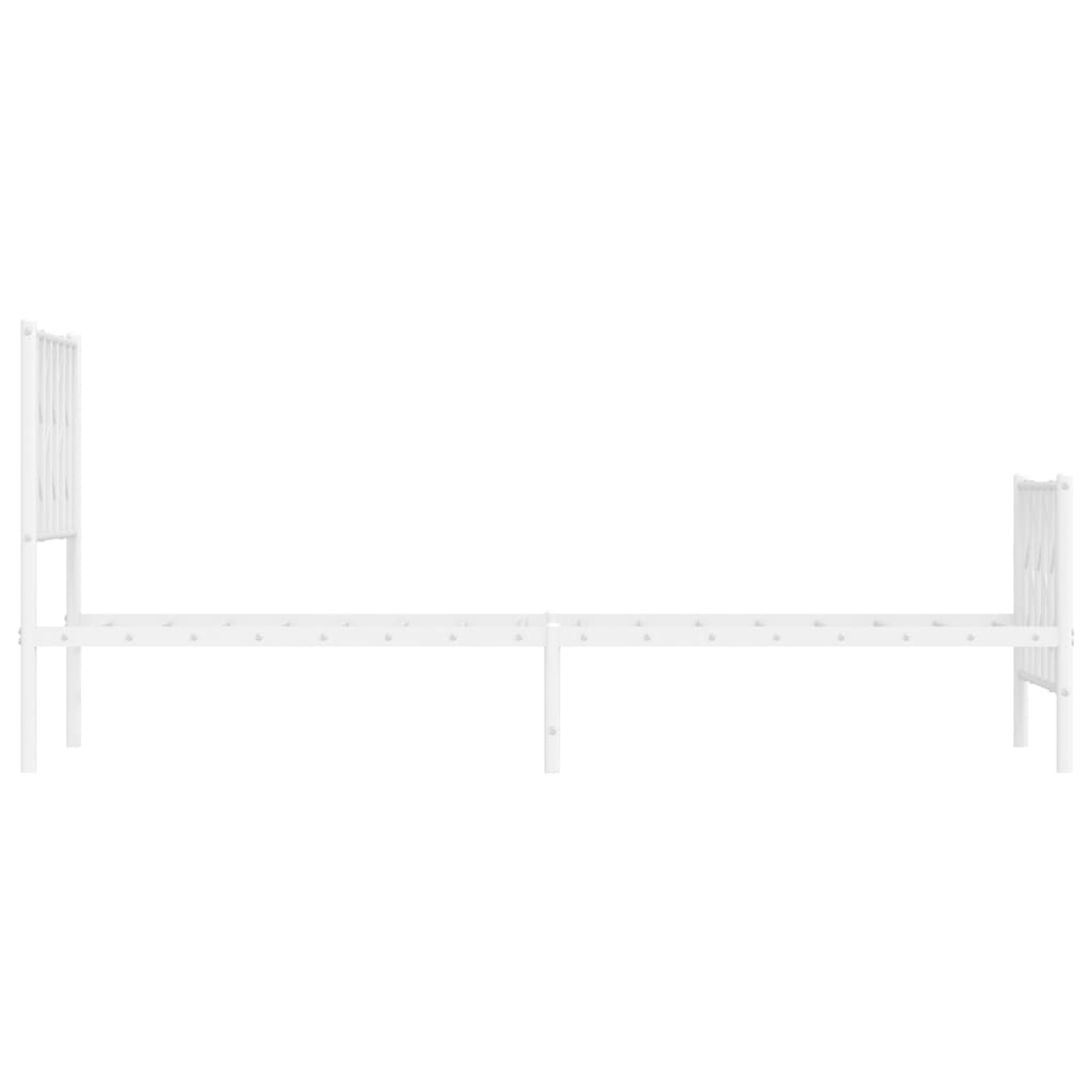 Bettgestell mit Kopf- und Fußteil Metall Weiß 80x200 cm - Pazzar.ch