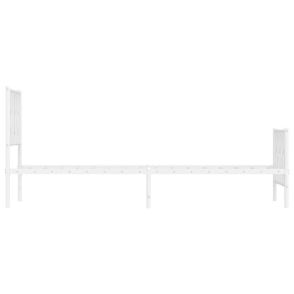 Bettgestell mit Kopf- und Fußteil Metall Weiß 80x200 cm - Pazzar.ch