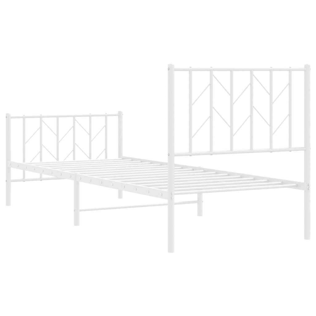 Bettgestell mit Kopf- und Fußteil Metall Weiß 80x200 cm - Pazzar.ch