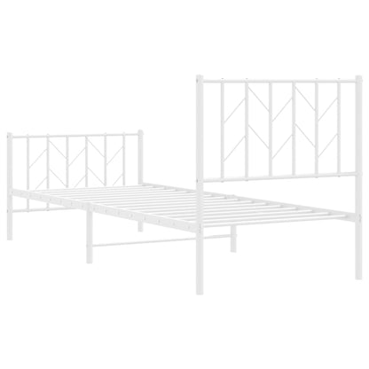 Bettgestell mit Kopf- und Fußteil Metall Weiß 80x200 cm - Pazzar.ch