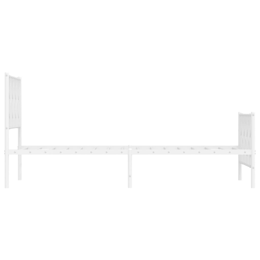 Bettgestell mit Kopf- und Fußteil Metall Weiß 100x190 cm - Pazzar.ch