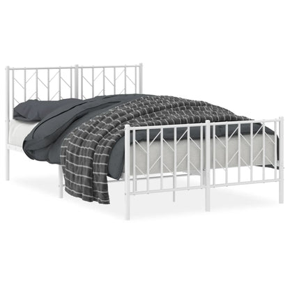 Bettgestell mit Kopf- und Fußteil Metall Weiß 120x190 cm - Pazzar.ch