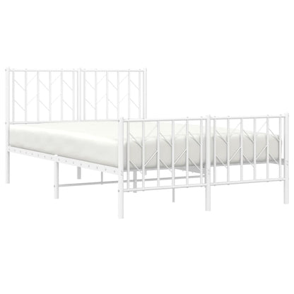 Bettgestell mit Kopf- und Fußteil Metall Weiß 120x190 cm - Pazzar.ch