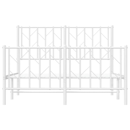Bettgestell mit Kopf- und Fußteil Metall Weiß 120x190 cm - Pazzar.ch