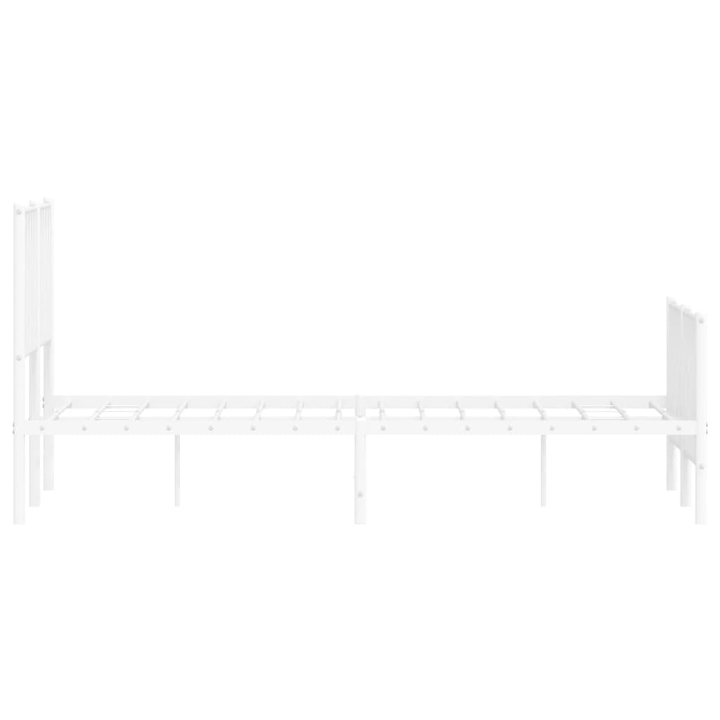 Bettgestell mit Kopf- und Fußteil Metall Weiß 120x190 cm - Pazzar.ch