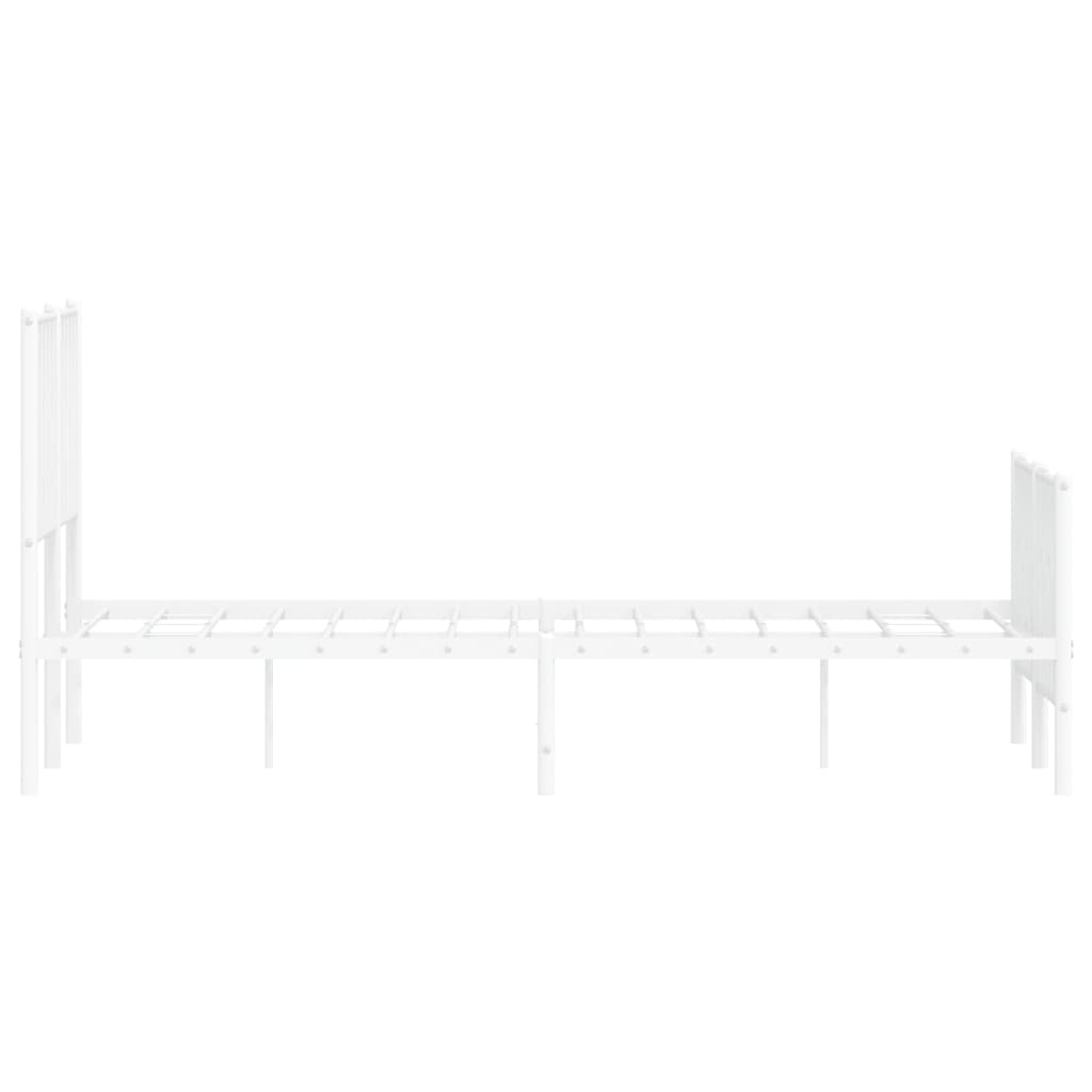 Bettgestell mit Kopf- und Fußteil Metall Weiß 120x200 cm - Pazzar.ch