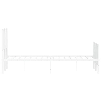 Bettgestell mit Kopf- und Fußteil Metall Weiß 120x200 cm - Pazzar.ch