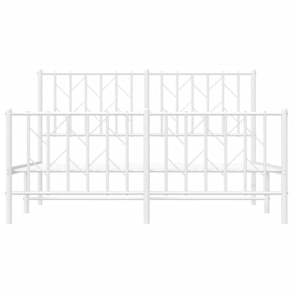 Bettgestell mit Kopf- und Fußteil Metall Weiß 140x190 cm - Pazzar.ch