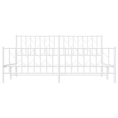 Bettgestell mit Kopf- und Fußteil Metall Weiß 183x213 cm - Pazzar.ch