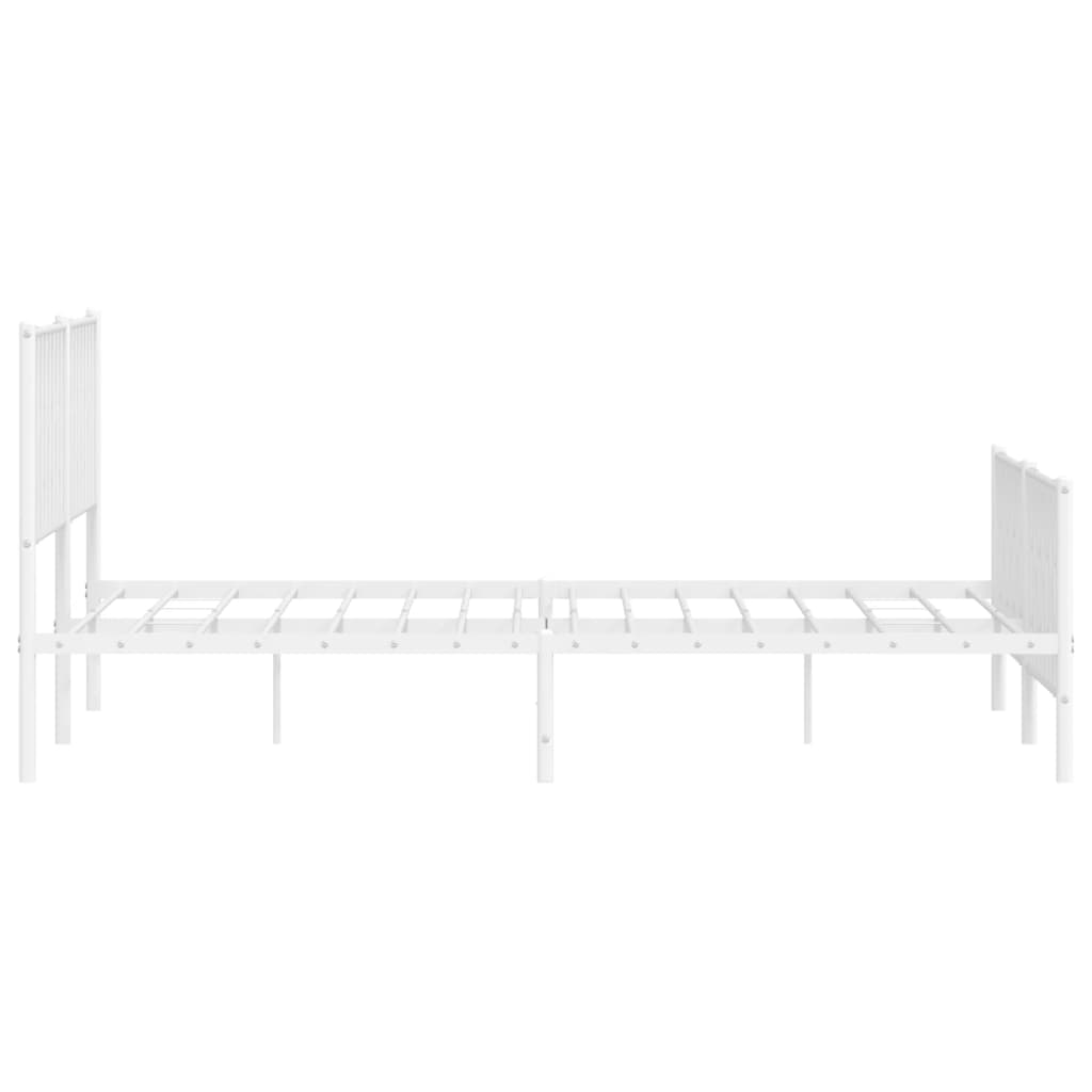 Bettgestell mit Kopf- und Fußteil Metall Weiß 183x213 cm - Pazzar.ch