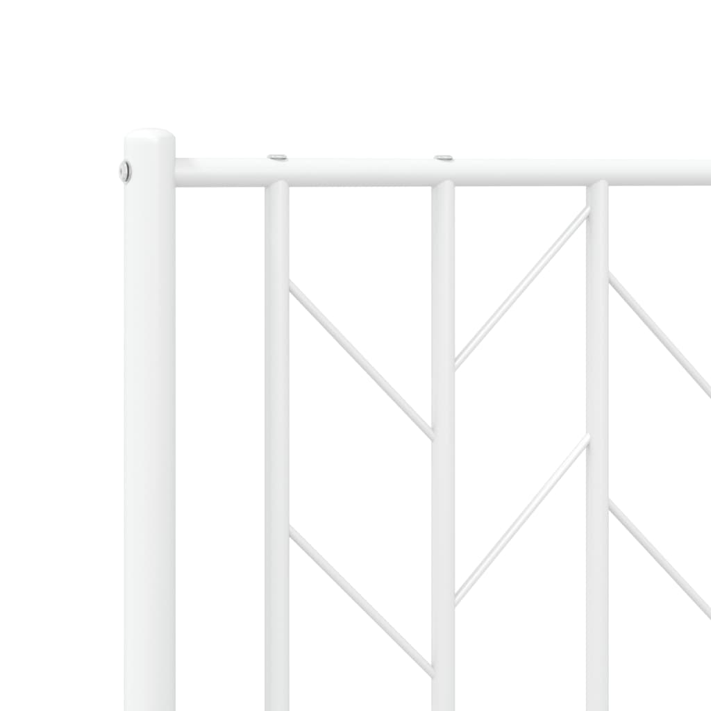 Bettgestell mit Kopf- und Fußteil Metall Weiß 183x213 cm - Pazzar.ch