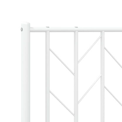 Bettgestell mit Kopf- und Fußteil Metall Weiß 183x213 cm - Pazzar.ch