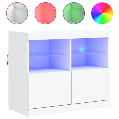 Sideboard mit LED-Leuchten Weiß 81x37x67 cm - Pazzar.ch
