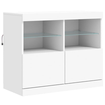 Sideboard mit LED-Leuchten Weiß 81x37x67 cm - Pazzar.ch