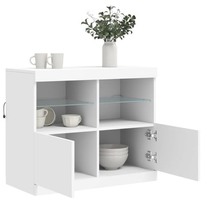 Sideboard mit LED-Leuchten Weiß 81x37x67 cm - Pazzar.ch